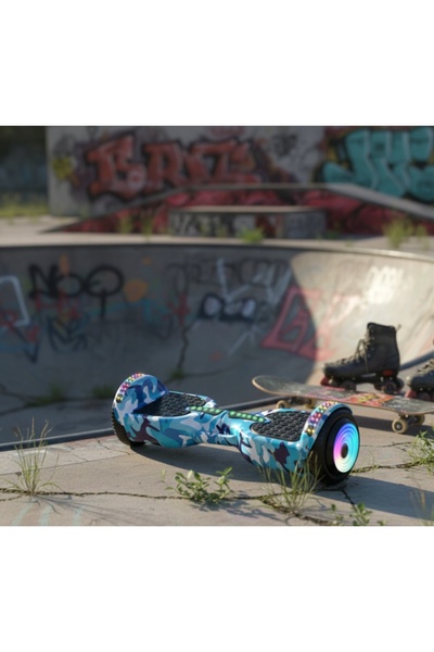 NO BRAND Skateboard electric Hoverboard Skateboard Roți mari 6,5” LED RGB Blu...