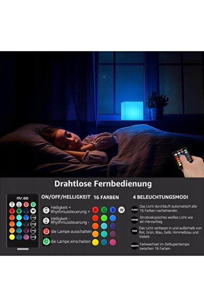 NO BRAND Lampă de veghe pentru copii, LED RGB multicoloră, cu telecomandă, cu...