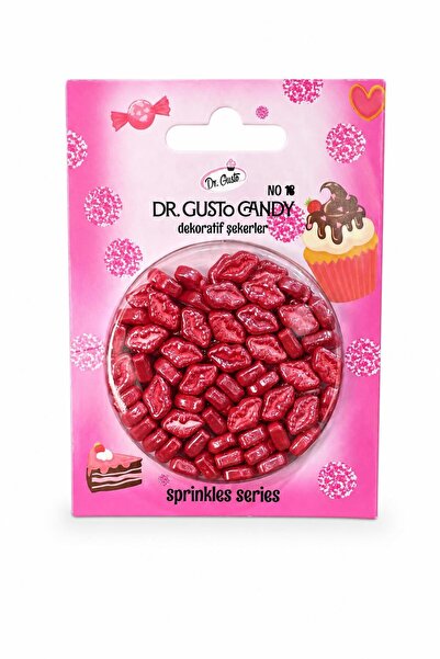 Dr. Gusto Kırmızı Dudak Şekilli Pasta Süsleme Şekeri