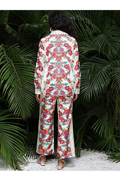 NO BRAND Set lejer multicolor cămașă și pantaloni cu imprimeu floral Shein 40