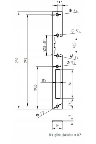 NO BRAND Portelectrod Elektra Plus 75x21mm