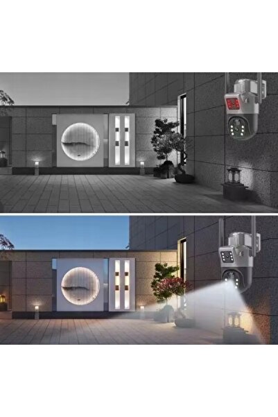 NO BRAND Cameră solară de exterior 4K, cu două lentile, Type-C, cartelă SIM 4...