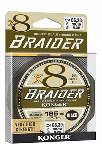 NO BRAND Fir de împletit Konger braider x8 0.16mm/150m - negru