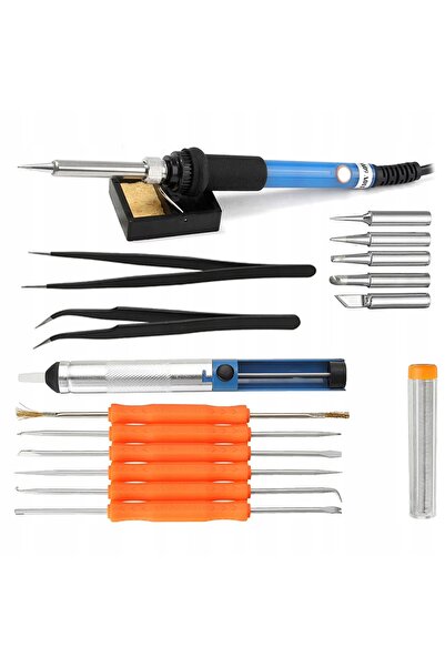 NO BRAND Set de lipit de 15 piese Ciocan de lipit reglabil de 60W cu accesorii
