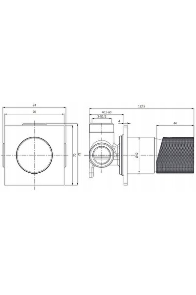 NO BRAND Omnires Contour Chrome Mixer de duș Ct8045At