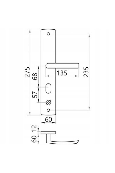 NO BRAND Mâner stânga pentru ușă chinezească TITAN 68mm Gamar