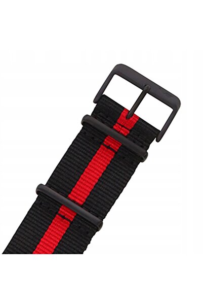NO BRAND Centură de Expediție - Nailon (4194) Negru cu Dungă Roșie, Cataramă ...