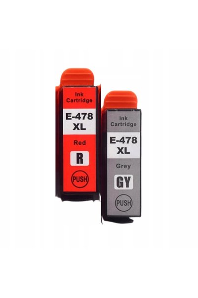 NO BRAND 2x NOWY Tinte 478XL ROȘU + GRI pentru EPSON Expression Photo XP-1500