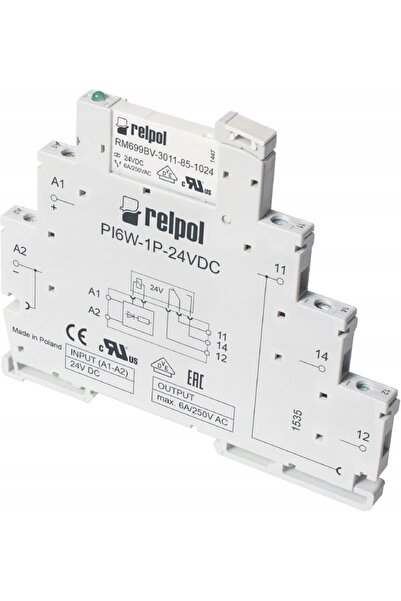 NO BRAND Releu de interfață 1P 6A 24V CC Pir6W-1P-24Vdc 856063