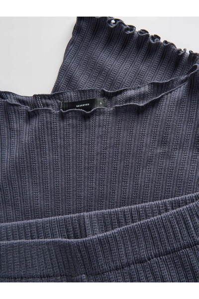 NO BRAND Pantaloni de pijama lungi din catifea reiată, croială dreaptă, culoa...