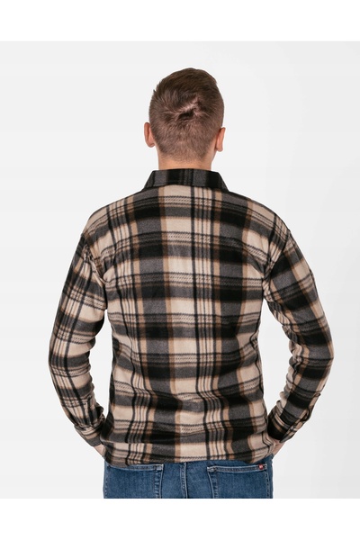 NO BRAND Cămașă groasă și călduroasă din fleece pentru bărbați, fleece termic...