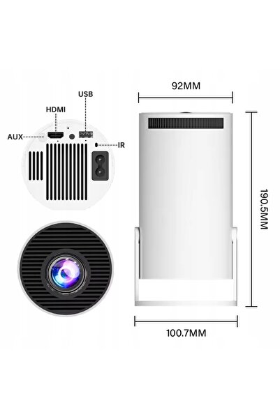 NO BRAND Proiector LED Portabil Smart TV Android WiFi + Gamepad-uri