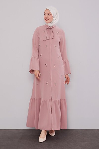 Levidor Powder Scarf Detailed Embroidered Robe