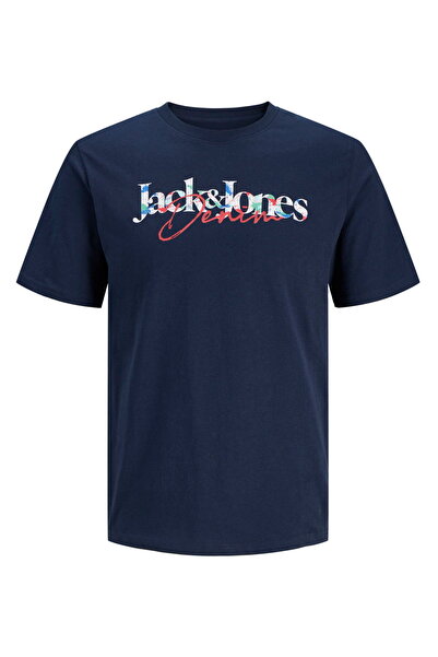 Jack & Jones Мъжка тениска с принт на гърдите и кръгло деколте - Том