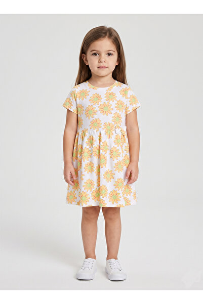 Babyqlo Girls White Daisy Floral Summer Dress