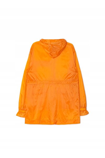 NO BRAND Jachetă cu glugă transparentă portocalie, tip parka, subțire, cu buz...