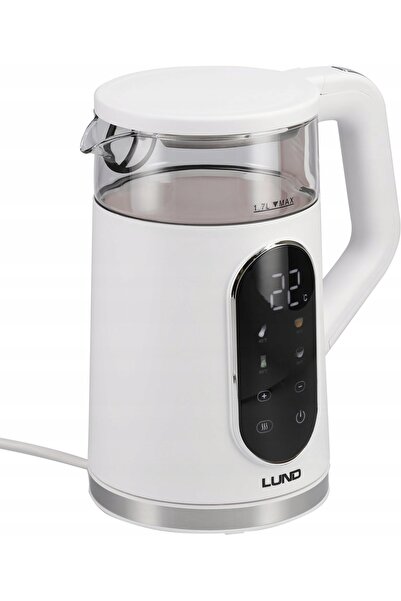 LUND Fierbător electric de 1.7L, Control temperatură, Alb 68224