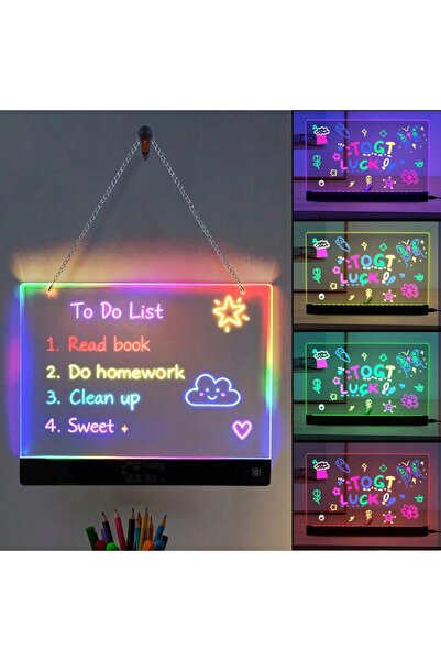NO BRAND PLACĂ LUMINOSĂ LED PENTRU DESEN 30X20 CM ACRILIC MARKERE LIPITUBILE USB
