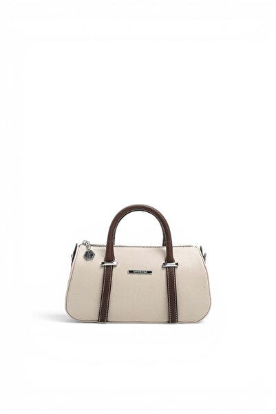 Silver Polo Beige - Brown Plain Women's Handbag Sp1289