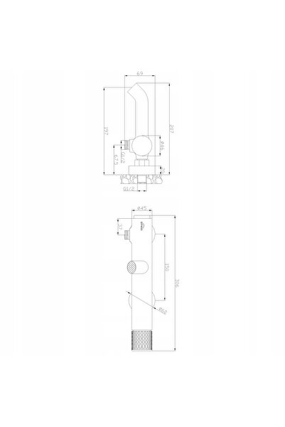 NO BRAND Baterie de baie monocomandă Invena Moonlight Black, montată pe perete