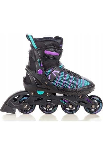 NO BRAND Patine cu rotile Patine artistice Reglabile 2 în 1 Raven Cande Negru...
