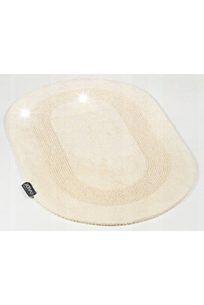 NO BRAND Lux Covoraș de baie oval din bumbac 60X100 Ecru