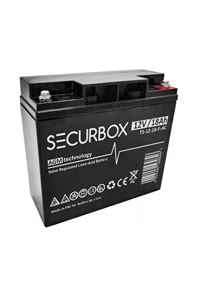 NO BRAND Baterie AGM Securbox 18-12I 12V 18Ah pentru UPS, alarmă de securitat...