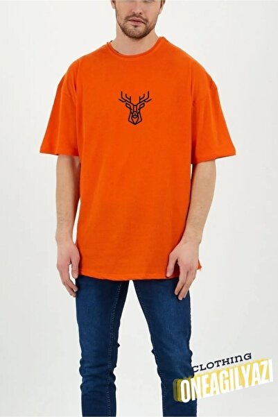 H&GHAMLEGİYİM Deer Štampano Velika majica