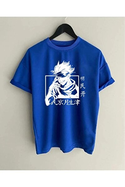 H&GHAMLEGİYİM Unisex Gojo Satoru Jujutsu Kaisen Printed Oversize T-shirt