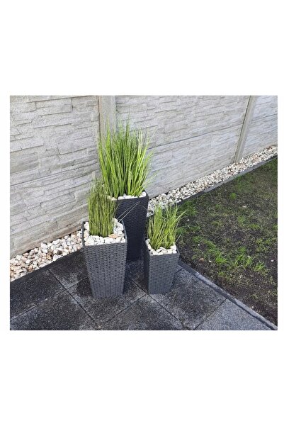 NO BRAND Ghiveci de flori din plastic, negru, gri, Polskie Donice, 20 cm x 20...