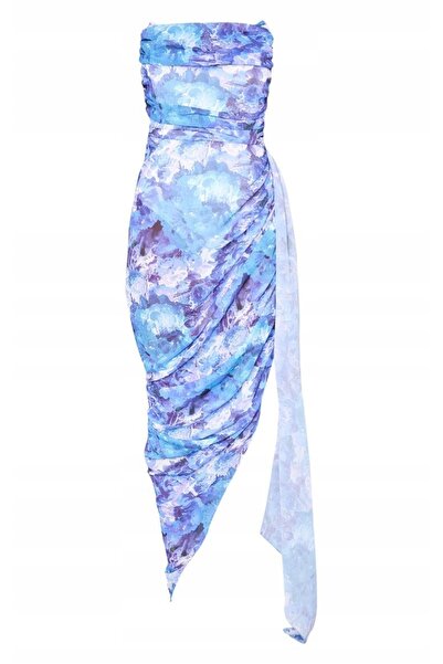 NO BRAND Rochie de cocktail cu model asimetric și drapaje prettylittlething 38