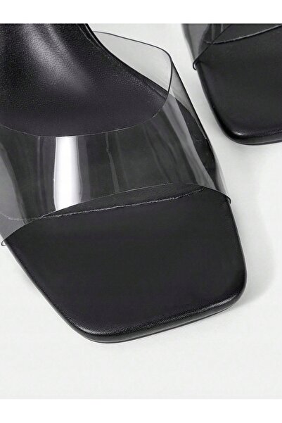 NO BRAND Sandale stiletto negre clasice elegante cu lanț Shein 41