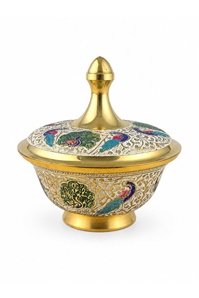ARANA Hand-Painted Brass Sugar Bowl, AranA, 8 x 8 cm