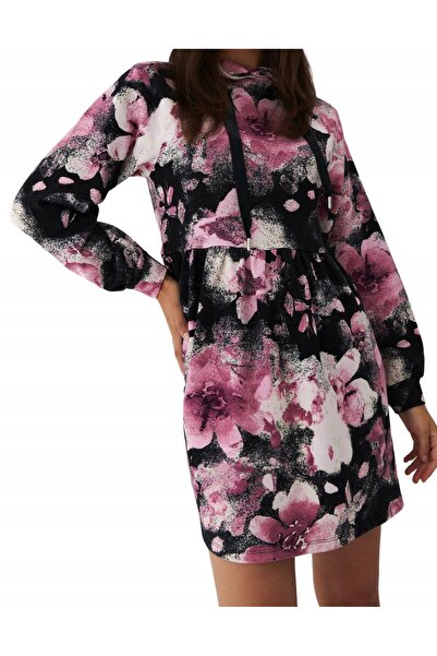 NO BRAND Rochie mini cu model, tip hanorac, cu imprimeu floral, Mohito Xxs/Xs
