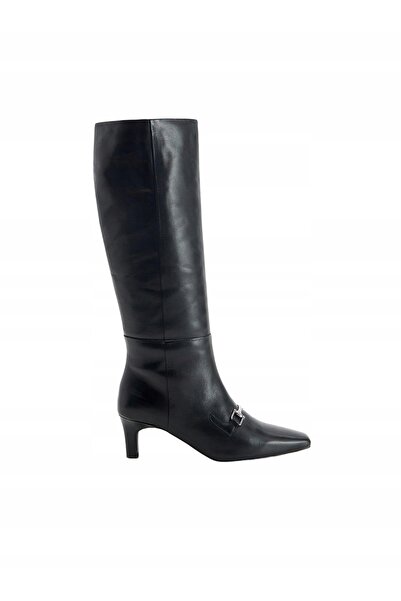 NO BRAND Cizme clasice negre Cozaki din piele naturală cu toc înalt, mărimea 41.