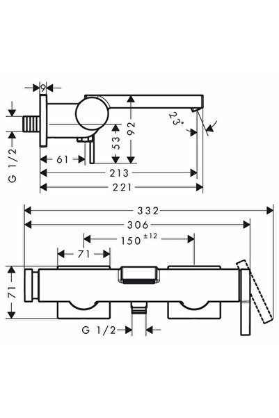 Hansgrohe Tecturis E Baterie de cadă