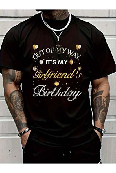 9TAY 100% Cotton It's My Girlfriend's Birthday T-Shirt Women's Men Graphic Tee