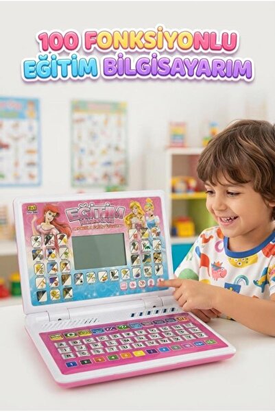 Tıfıl Toys 2'si 1 Arada 100 Fonksiyonlu Prenses Tasarımlı Pembe Türkçe Eğitic...