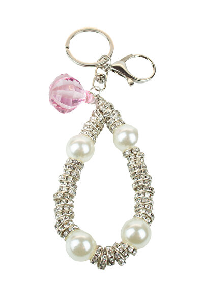 Liveyn Design Multi-Purpose Keychain & Bag Ornament with Pearl and Stone Detail