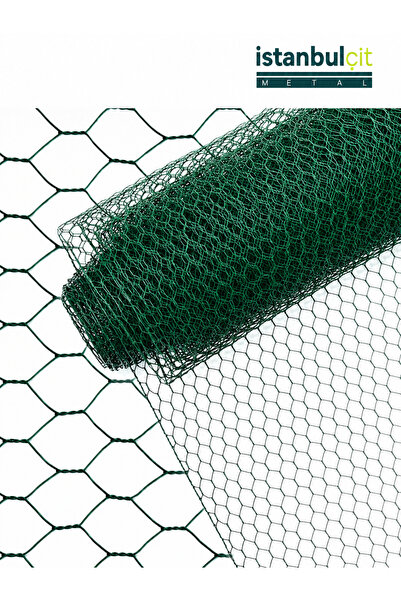 İSTANBUL ÇİT METAL Yeşil PVC Kaplı Altıgen Örgülü Kümes Teli 150 cm × 20 m – ...