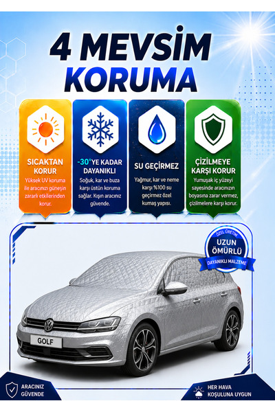 EVAPASS Volkswagen Golf Hatchback Su Geçirmez Araba Brandası Oto Branda Araba...