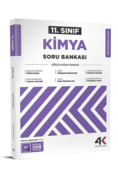 4k Yayınları 4K 2026 11. Sınıf Kimya Etkinlikli Soru Bankası