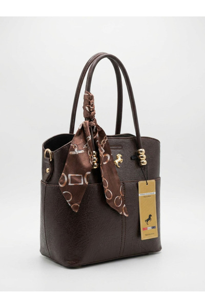 Miami Polo Club Leather Look Women's Hand and Shoulder Bag with Scarf