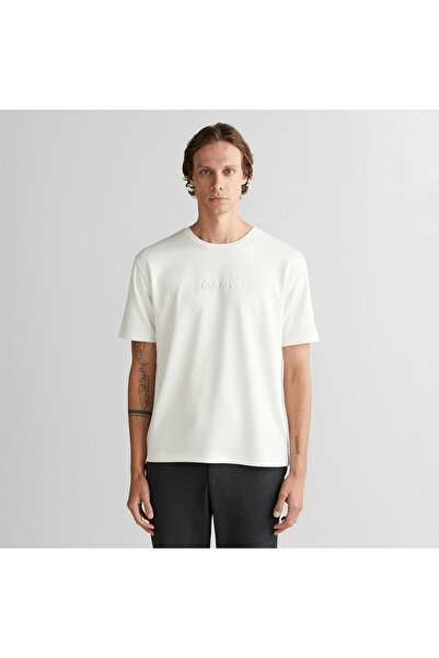 Gant Erkek Beyaz Bisiklet Yaka T-Shirt