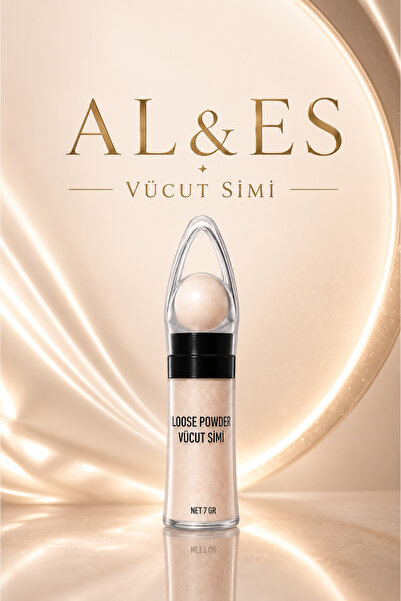 AL&ES kozmetik Vücut Simi Loose Powder 7 gr Işıltılı Toz Sim Dekolte Omuz Bac...