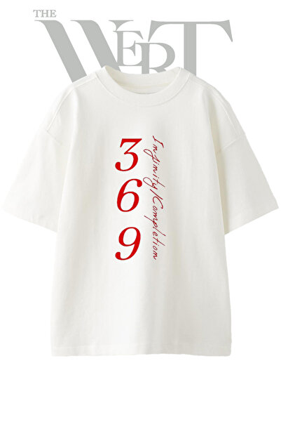 THEWERT Μπλουζάκι Tesla 369 με στάμπα Unisex σε λευκό χρώμα oversize
