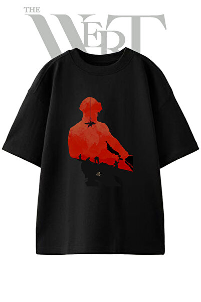 THEWERT Μπλουζάκι Hacksaw Ridge με στάμπα σχεδίου, Unisex, μαύρο, oversized
