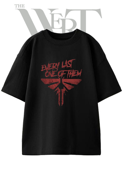THEWERT Μπλουζάκι Last of Us Firefly με στάμπα, Unisex, Μαύρο, Oversize