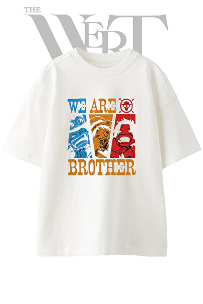 THEWERT Μπλουζάκι One Piece ASL Design με στάμπα Unisex Λευκό Oversize