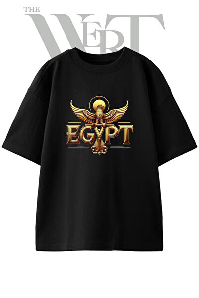 THEWERT Μπλουζάκι Egypt Horus Design με στάμπα Unisex σε μαύρο χρώμα και over...